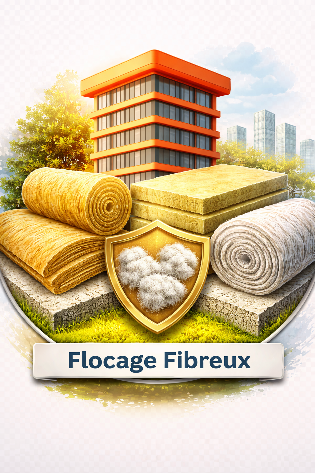 Flocage thermique fibreux - Isolation projetée laine de roche